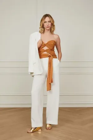 Animale Calça Pantalona Off Com Nervura Off