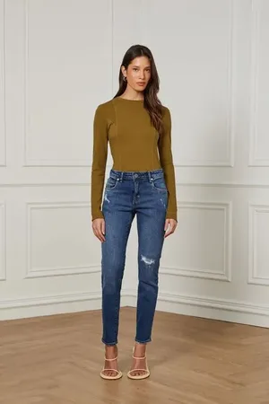 Animale Calça Jeans Skinny Basic Low Jeans Escuro