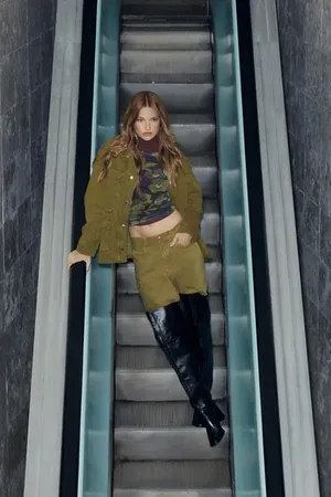 Animale Parka De Sarja Bolsos Stoned Verde Figo
