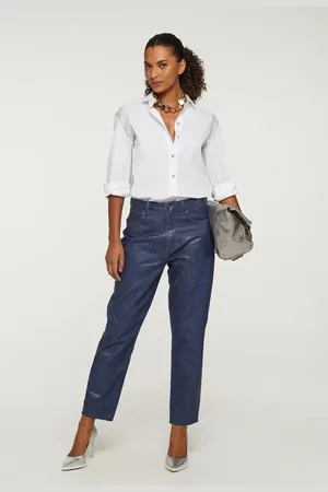 Animale Calça Jeans Reta Rock Amaciada Jeans Escuro