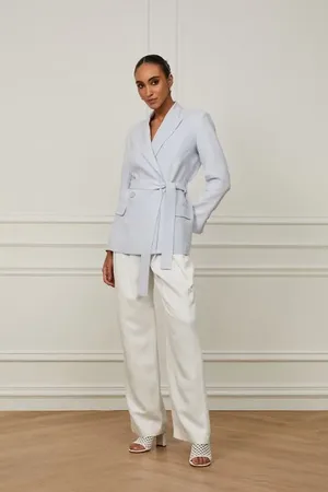 Animale Blazer De Linho Oversized Azul Claro Azul Claro
