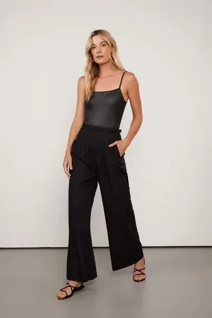 Animale Calça Ampla De Algodão Com Liocel Preto