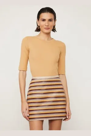 Animale Blusa De Malha Canelada Marrom Com Manga Média Marrom Nozes