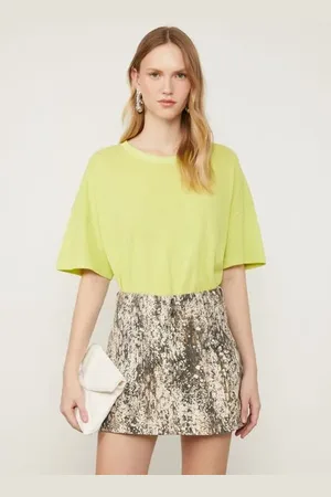 Animale Blusa De Malha Básica Cropped Amarelo Brosse