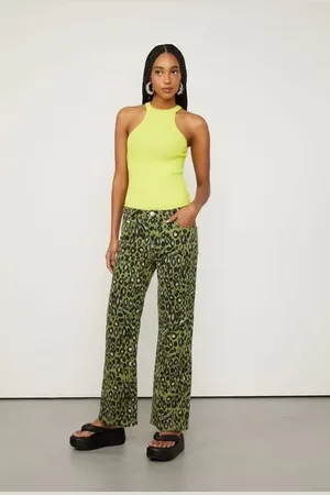 Animale Calça Sarja Boot Vintage Com Estampa Onça Onca Ikat Kale Aj