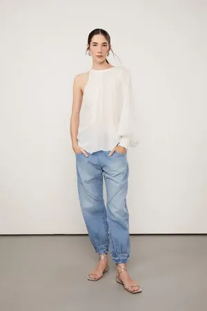 Animale Calça Jeans Bomber Com Elástico Jeans Claro