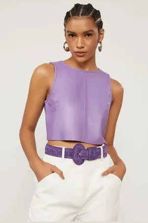 Animale Cinto De Chamois Fivela Forrada Roxo Mirtilo