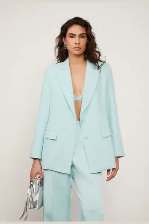 Animale Blazer Alongado Verde Exoutique Com Bols Verde Exotique