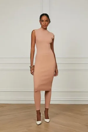 Animale Calça De Tricot Reta Com Lurex Bege Bege Toast