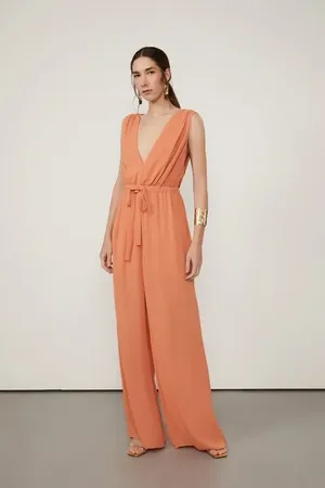 Animale Macacao De Cepe Com Franzido Na Cintura Rose Bronze