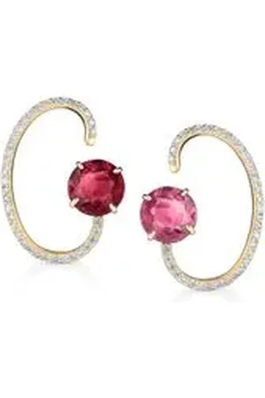 Animale Brinco Pink Curve Oa Com Turmalina Rosa e Diamante Ttlb