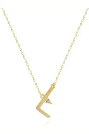 Animale Colar Lettera l Ouro Amarelo Com Diamante Ttlb