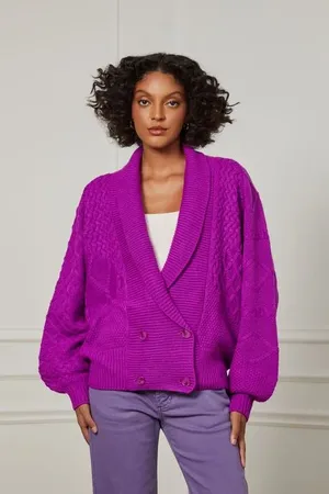 Animale Cardigan De Tricot Texturas Rosa Tinta