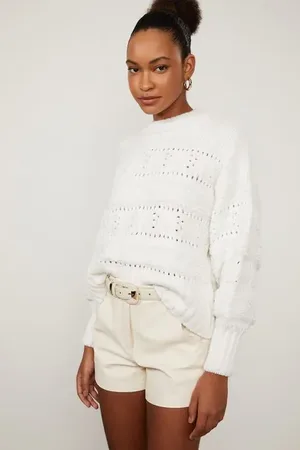 Animale Pull De Tricot Classic Com Manga Longa e Decote Redondo Branco Branco