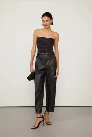 Animale Blusa De Malha Listra Metalic Preta Sem Alça Preto Rosa