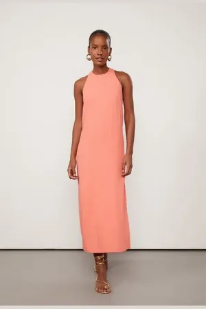 Animale Vestido Midi Crepe Coral Camelia Coral Camelia