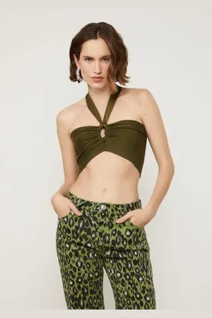 Animale Top De Tricot Frente Única Verde Encanto