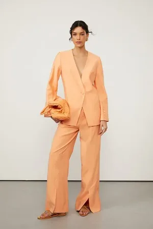 Animale Blazer Laranja Aura Detalhe Botões Laranja Aura