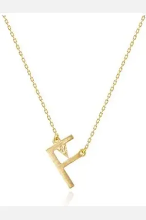 Animale Colar Lettera f Ouro Amarelo Com Diamante Ttlb
