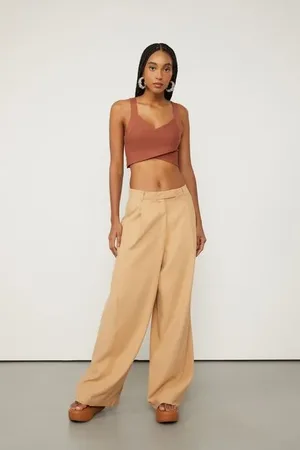 Animale Calça Com Recortes Marrom Nozes