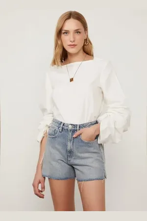 Animale Bermuda Jeans Box Com Barra a Fio Jeans Medio