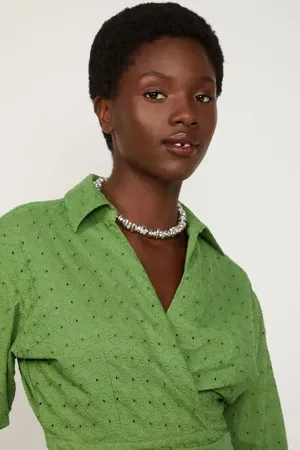 Animale Camisa De Laise Amarração Na Barra Amarelo Golden