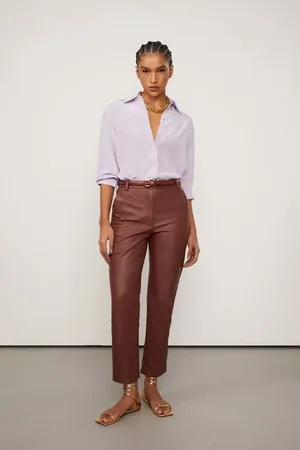 Animale Camisa De Seda Ampla Lilás Manga Longa Lilas Pastel