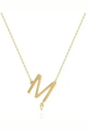 Animale Colar Lettera m Amarelo Com Diamante Ttlb
