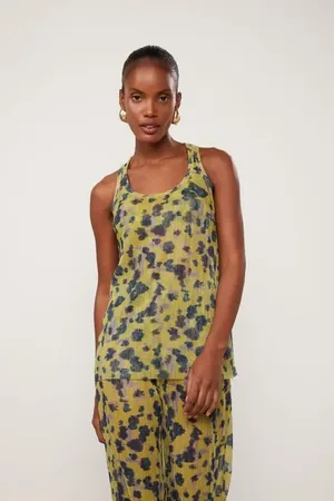 Animale Regata De Malha Lurex Floral Est Floral Vagalume Lima