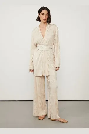 Animale Kimono Com Transpasse Bege Kirli