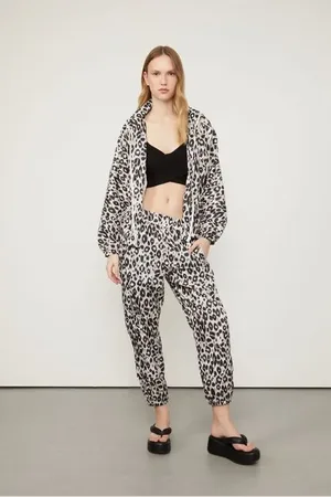 Animale Calça Básica De Nylon Estampada Est Onca Ikat Whitecap Aj