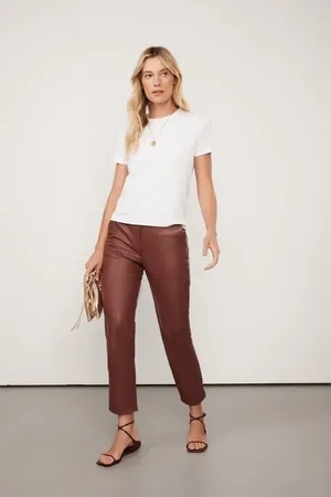 Animale Calça De Couro Skinny Basic Marrom Bordo