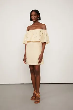 Animale Vestido Curto Pedras Coloridas Bege Reflexo