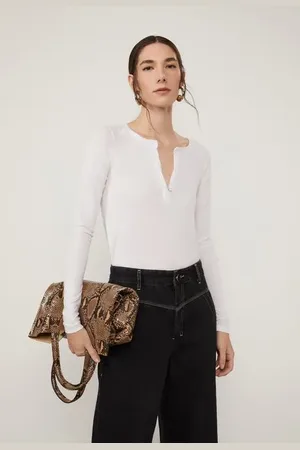 Animale Blusa De Malha Com Decote v e Manga Longa Raglan Branco