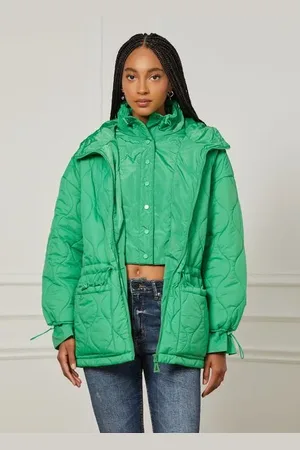 Animale Jaqueta De Nylon Matelasse Com Vista Dupla Verde Kelly