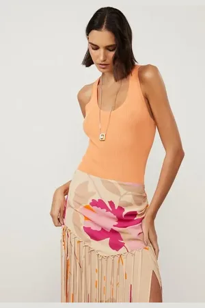Animale Regata De Tricot Laranja Com Gola u Canelado Laranja Aura
