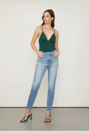Animale Calça Jeans Skinny Basic High Washed Blu Jeans Medio