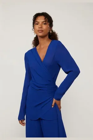 Animale Blusa Drapeada Com Laco Marinho Sodalita Marinho Sodalita