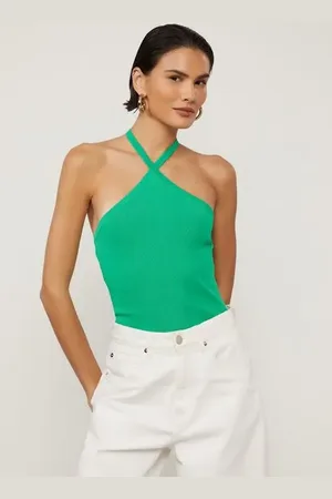 Animale Blusa De Tricot Verde Com Amarração Nas Costas Verde Folha