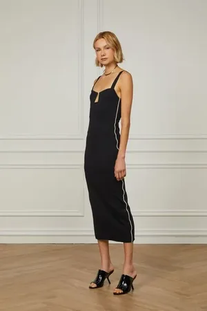 Animale Vestido Malha Aro Pb Preto