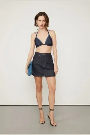 Animale Saia Curta Jeans Box Raw Denim Jeans Escuro