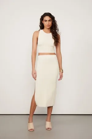 Animale Saia De Tricot Textura Midi Bege Bege Flan