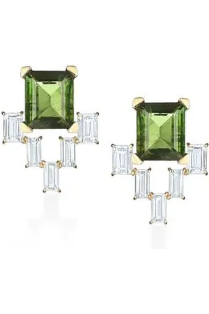 Animale Brinco Geometric Oa C Turmalina Verde Tpz White