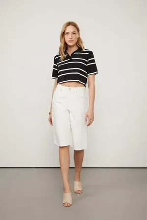 Animale Bermuda De Sarja Wide Bege Whitecap