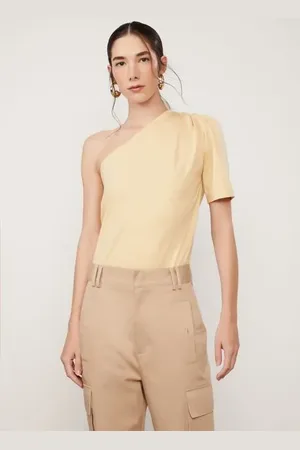 Animale Camiseta Assimetrica Bege Golden
