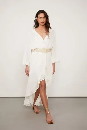Animale Vestido Longo De Georgete Bege Kirli Smp Bege Kirli