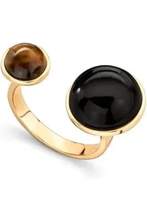 Animale Anel Unique Black Duo Oa CQtzo Negro Olho De Tigre