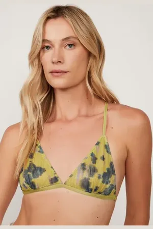 Animale Top Triângulo De Malha Lurex Floral Intimates Est Floral Vagalume Lima