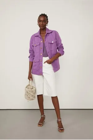 Animale Jaqueta Comprida De Sarja Roxo Mirtilo Bolsos Roxo Mirtilo