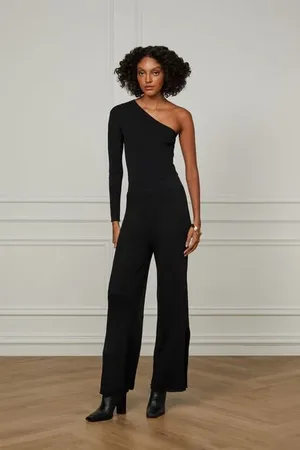 Animale Calça De Tricot Reta Basic Com Lurex Preto Preto